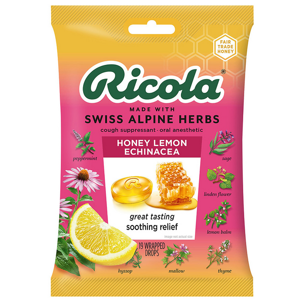 Ricola Echinacea Cough Drops Honey Lemon (Actual Item May Vary)