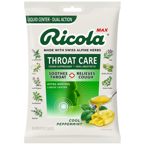 Ricola MAX Throat Care Cool Peppermint, Family