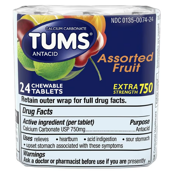 Tums-Antacid Chewable Extra Strength Tablets Assorted Fruit (Actual Item May Vary)