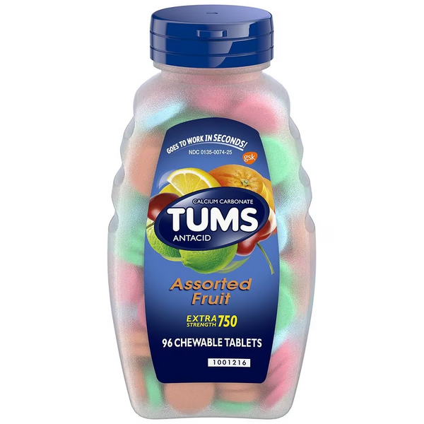 Tums- Antacid Chewable Extra Strength Tablets Assorted Fruit