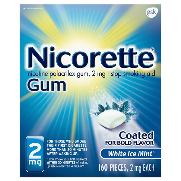 Nicorette-Nicotine Gum to Stop Smoking, 2mg White Ice Mint