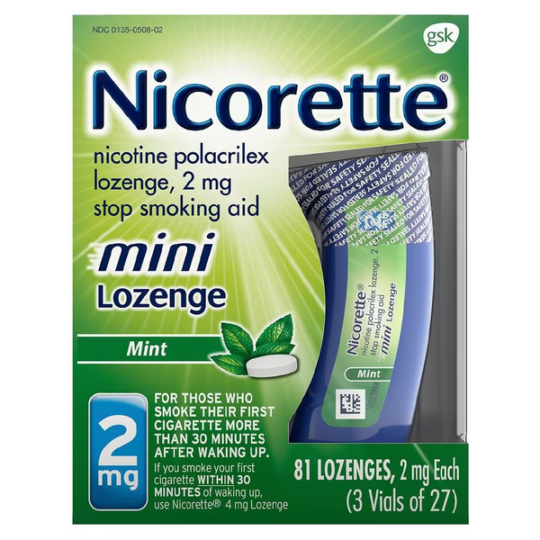 Nicorette-Mini Nicotine Lozenges To Stop Smoking, 2mg Mint