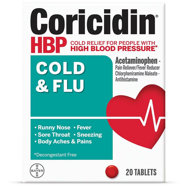 Coricidin HBP Cold & Flu Tablets