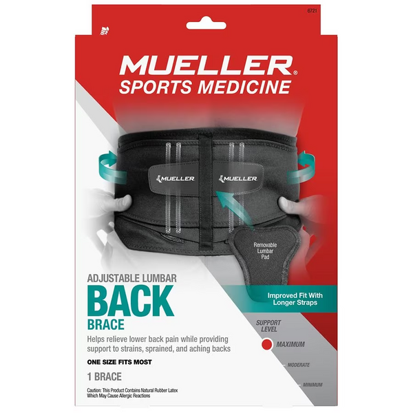 Mueller Sport Care-Lumbar Back Brace with Removable Pad One Size